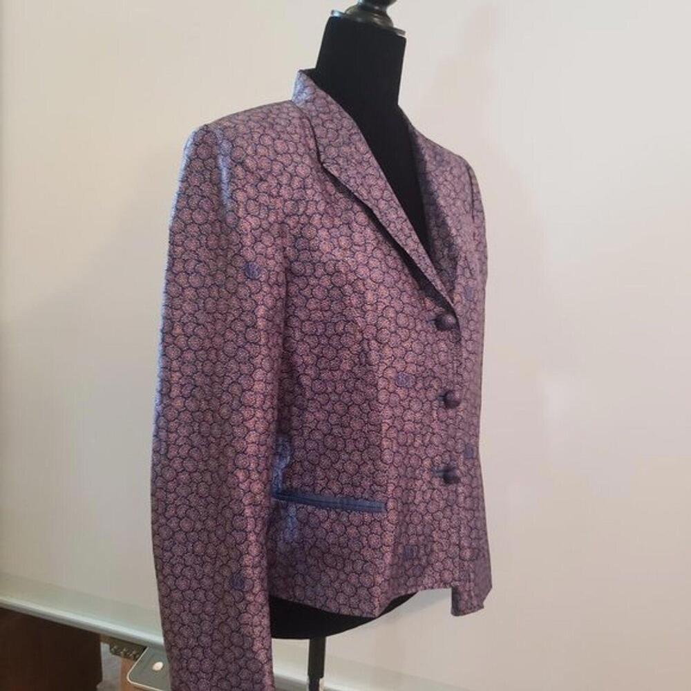 EUC Roberto Cavalli Italy Silk floral blazer jacket 46 - Picture 2 of 9
